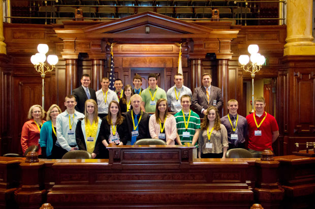 Students representing Shelby Electric Cooperative visit state legislators